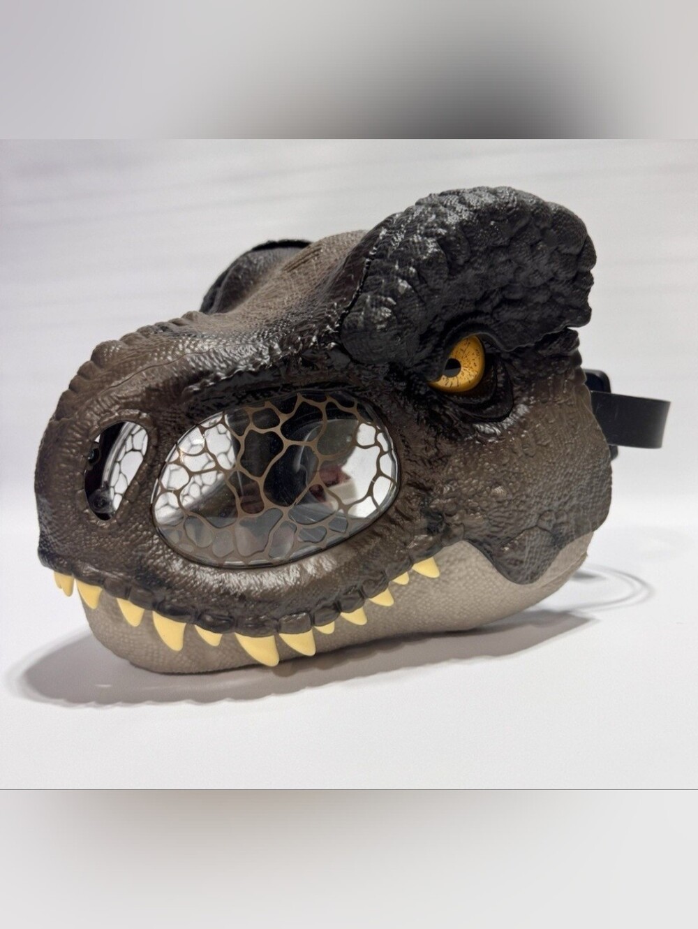 Mattel Brown T-Rex Reptile Mask with Yellow Eye Accents